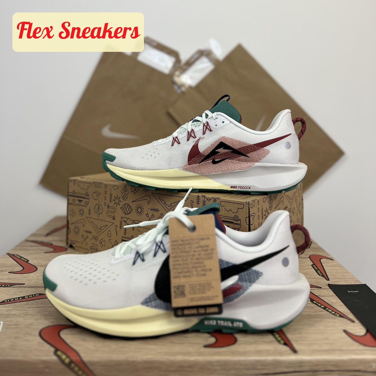 ReactX Pegasus Trail 5 White/Court-Blue