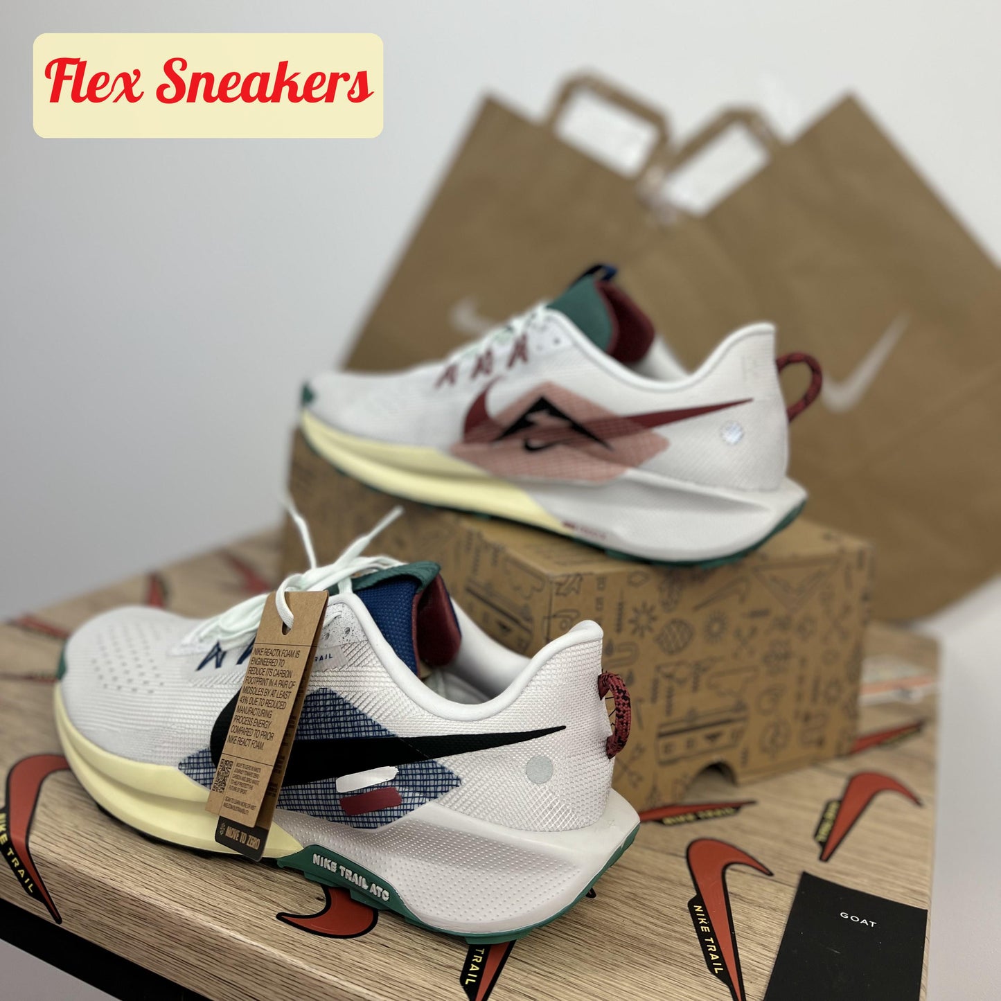 ReactX Pegasus Trail 5 White/Court-Blue