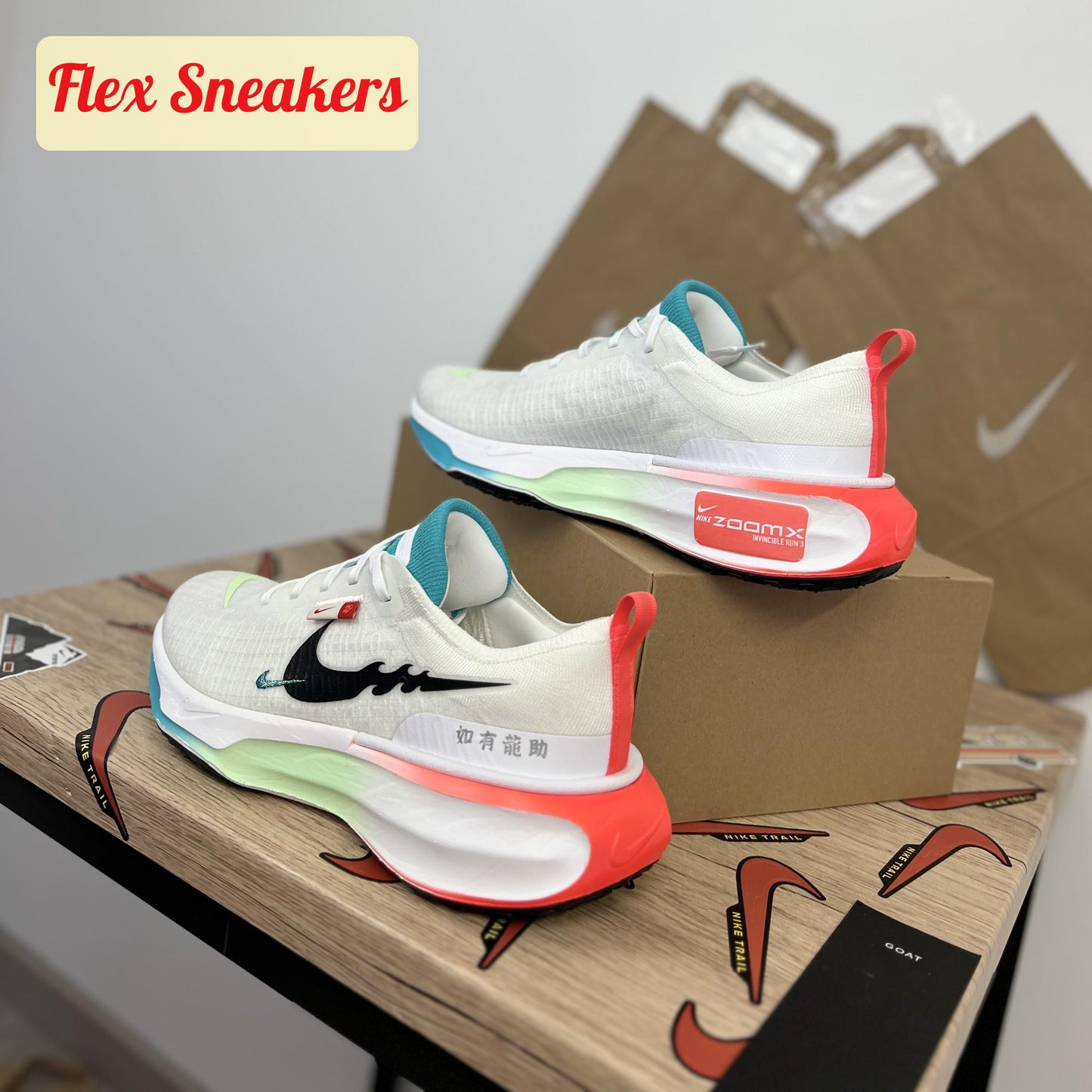 ZoomX Invincible Run FK 3 White/Dusty-Cactus