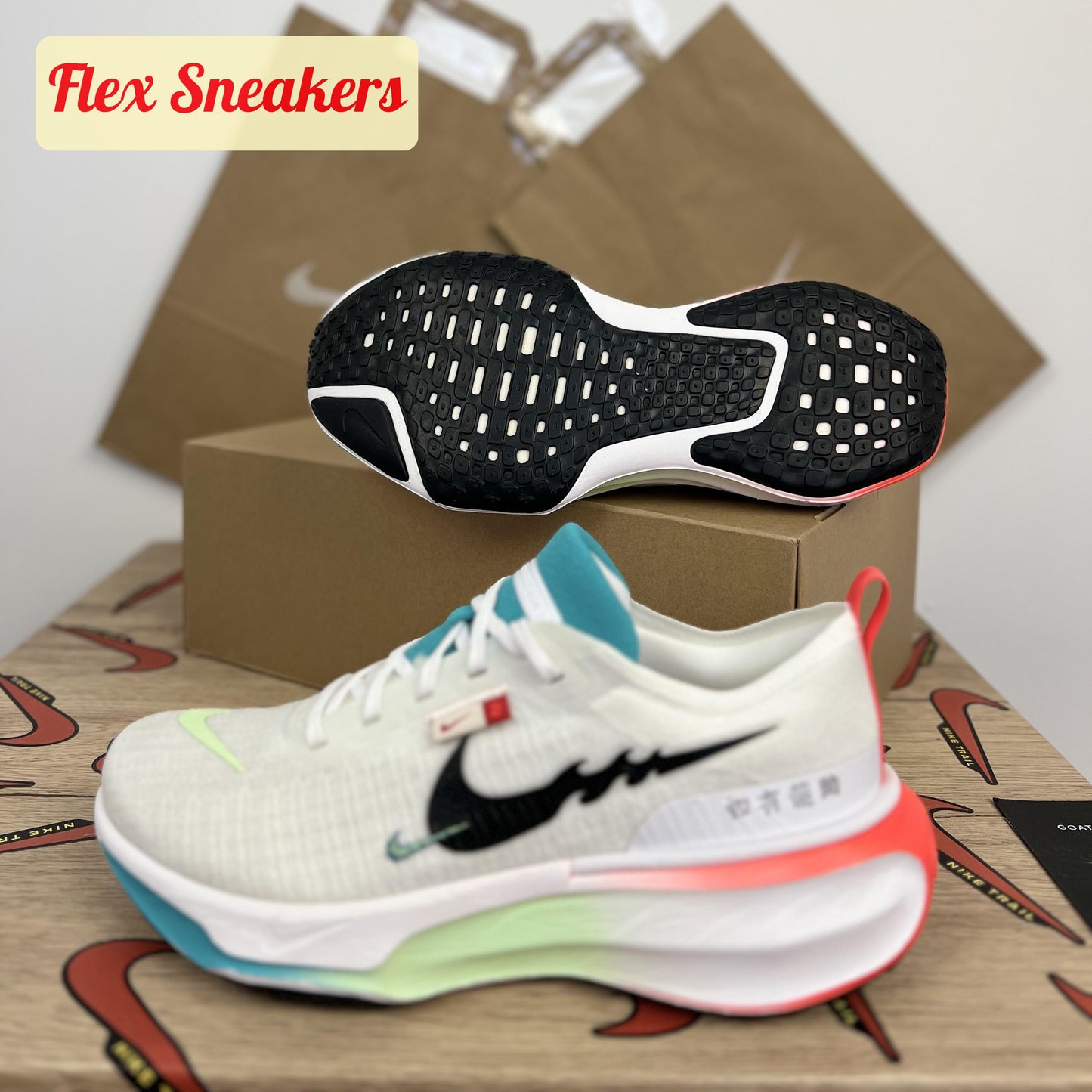 ZoomX Invincible Run FK 3 White/Dusty-Cactus