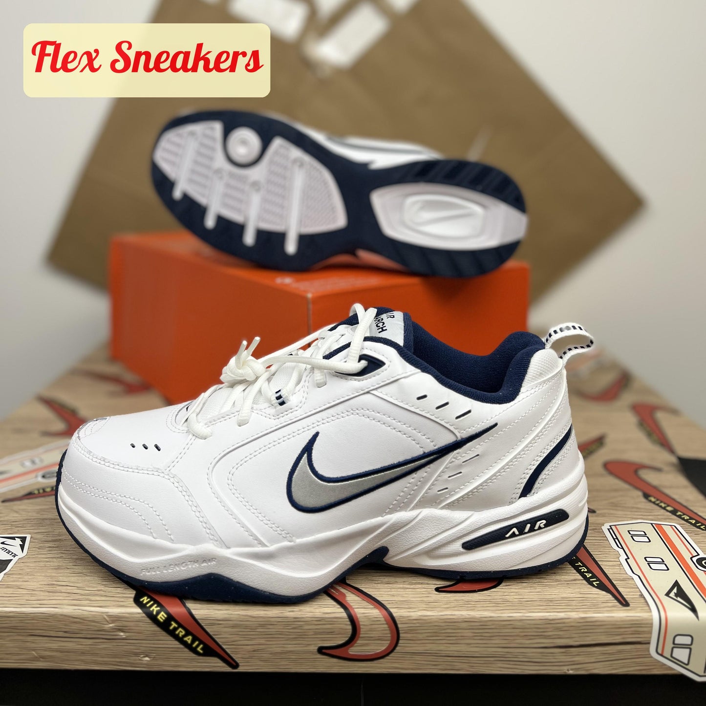Air Monarch IV (4E) White/Metallic-Silver