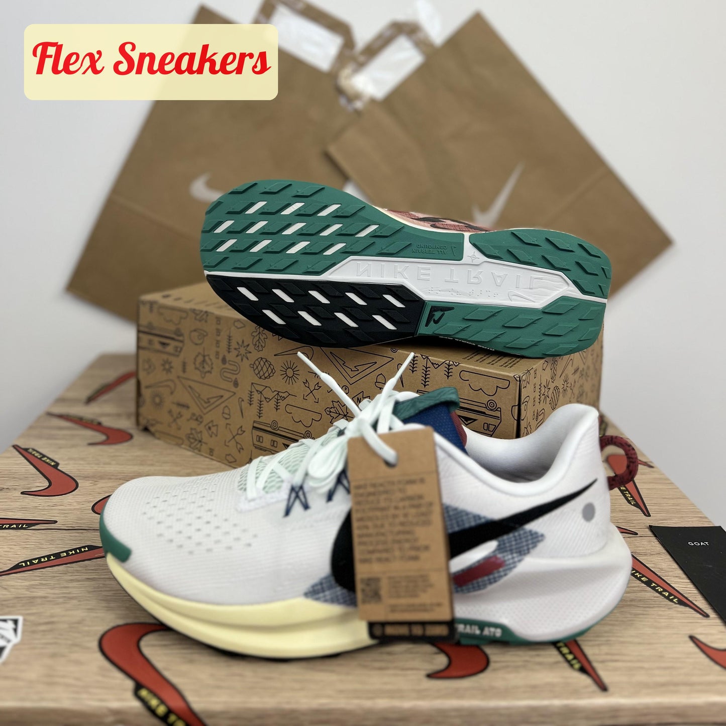 ReactX Pegasus Trail 5 White/Court-Blue