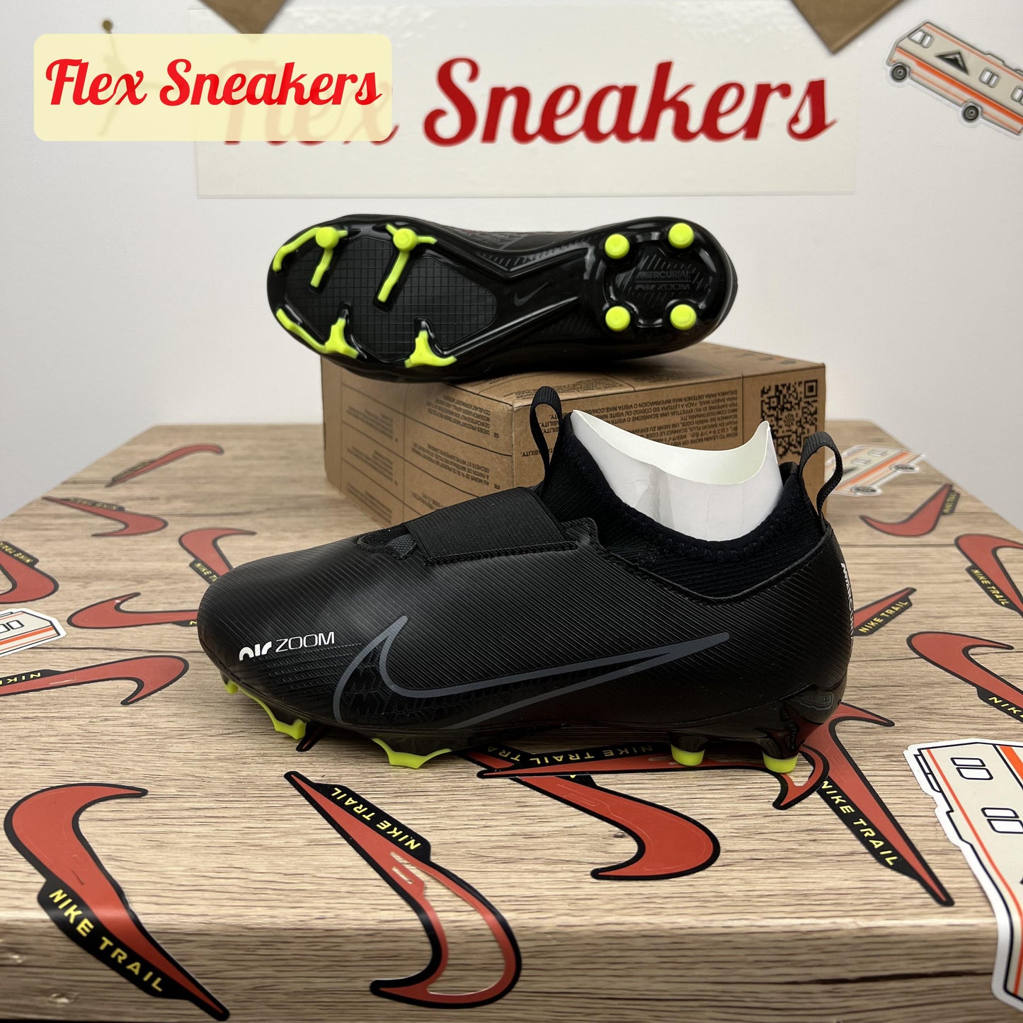 JR Zoom Vapor 15 Academy FG/MG Black