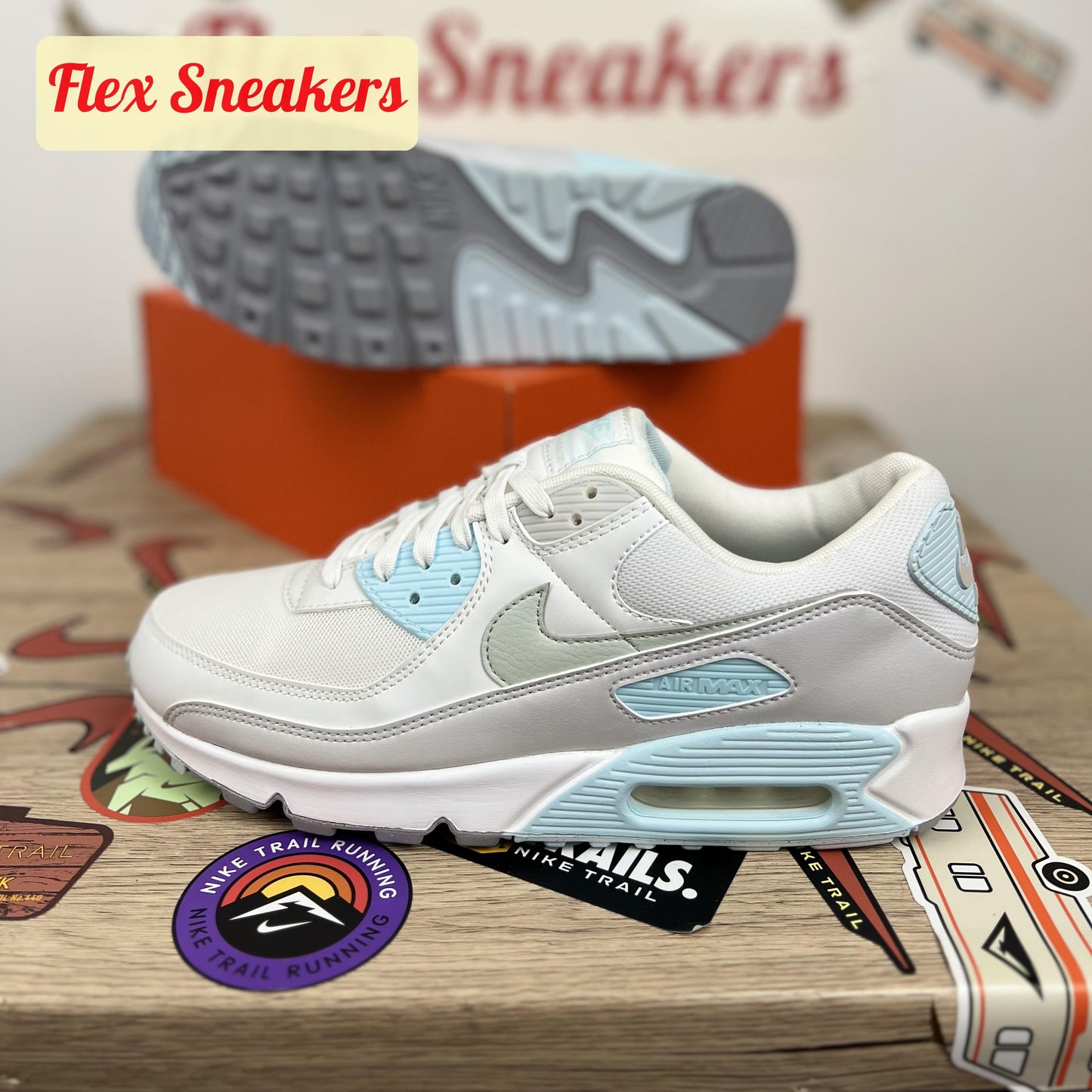Air Max 90 White/Glacier-Blue